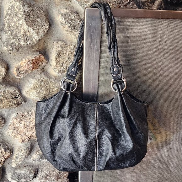 Payless Shoe Source Vegan Leather Black Shoulder Bag - Picture 2 of 16